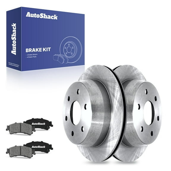 AutoShack 12.78" (324.5 mm) Rear Vented Brake Rotors   Ceramic Brake Pads | Replacement for 2007 Chevrolet Silverado 1500 Classic 2007 GMC Sierra 1500 Classic 2003-2005 GMC Safari | 6-PC Brake Kit