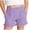 Purple, variant on Girls Plaid Shorts Kids Gingham Ruffle Hem Elastic Waist Wide Leg Shorts Summer Casaul Pants with Pockets 5-16 Years