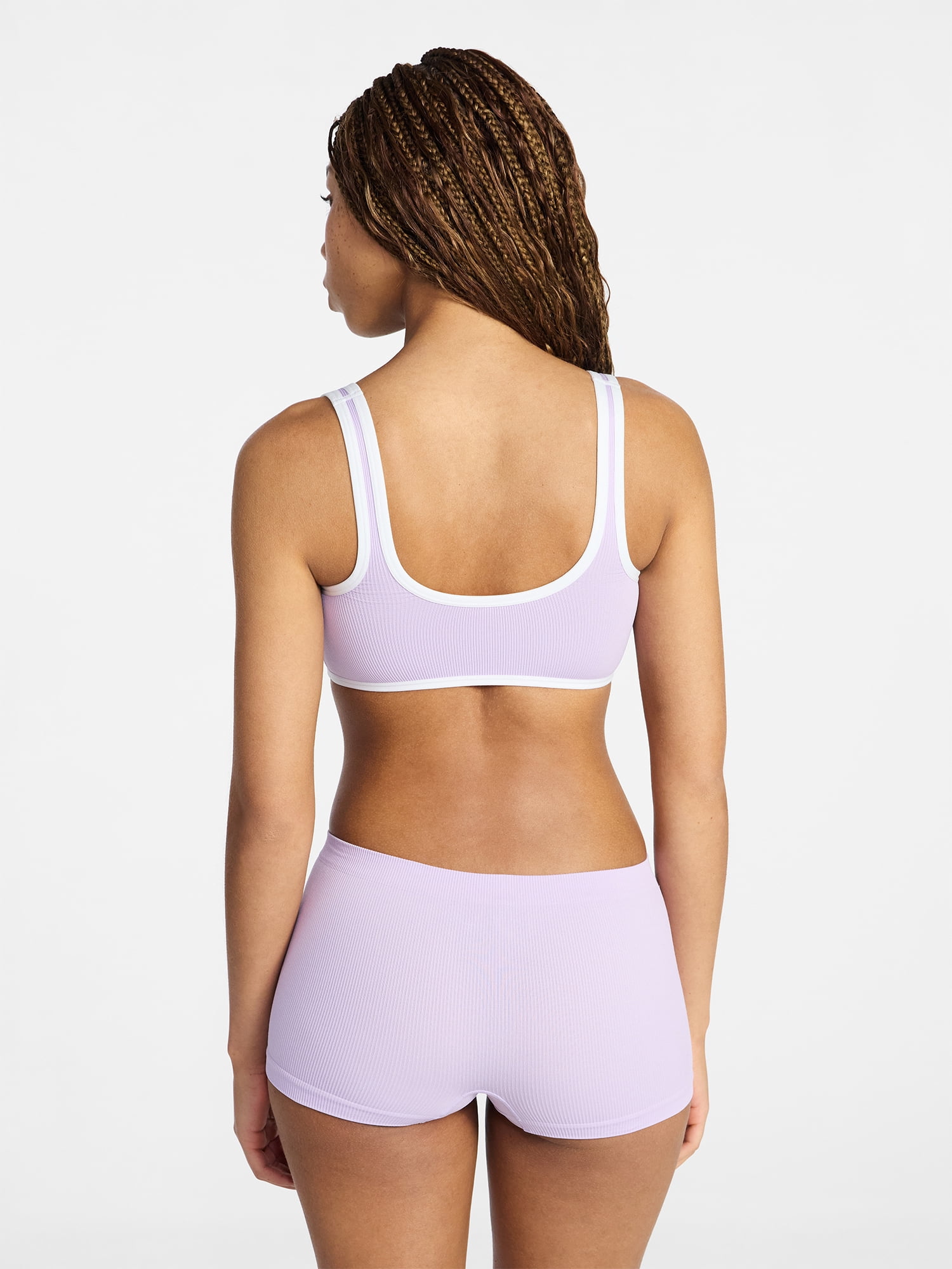 No Boundaries Seamless Scoop Neck Bralette & Boyshort Set, 2-Piece, Women's XS-XXXL