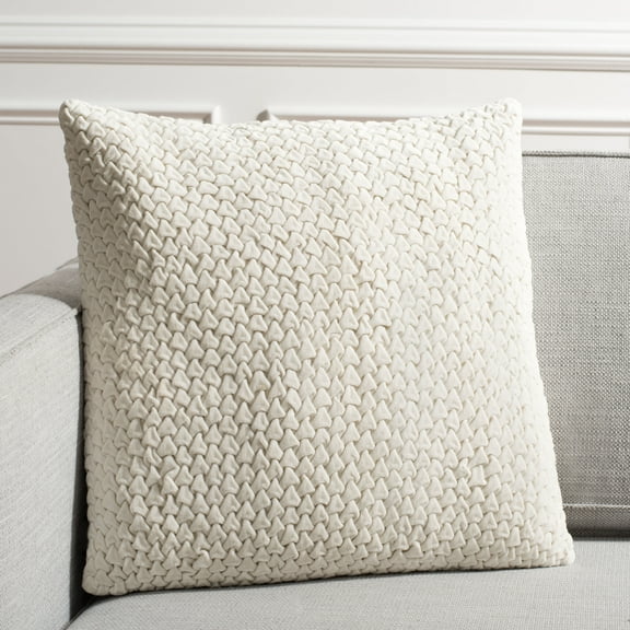 SAFAVIEH Abella Geometric Pillow, 18" x 18", Cream