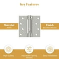 thumbnail image 4 of Deltana DSH44U15 4" x 4" Spring Hinge; Satin Nickel Finish, 4 of 5