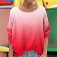 thumbnail image 2 of WRKEKC T-Shirts à Manches Longues pour Femmes, Chemises à Manches Longues pour Femmes, T-shirt Tendance Confortable à Manches Longues à Col Rond Dégradé Imprimé pour Femmes Grande Taille, 2 of 6