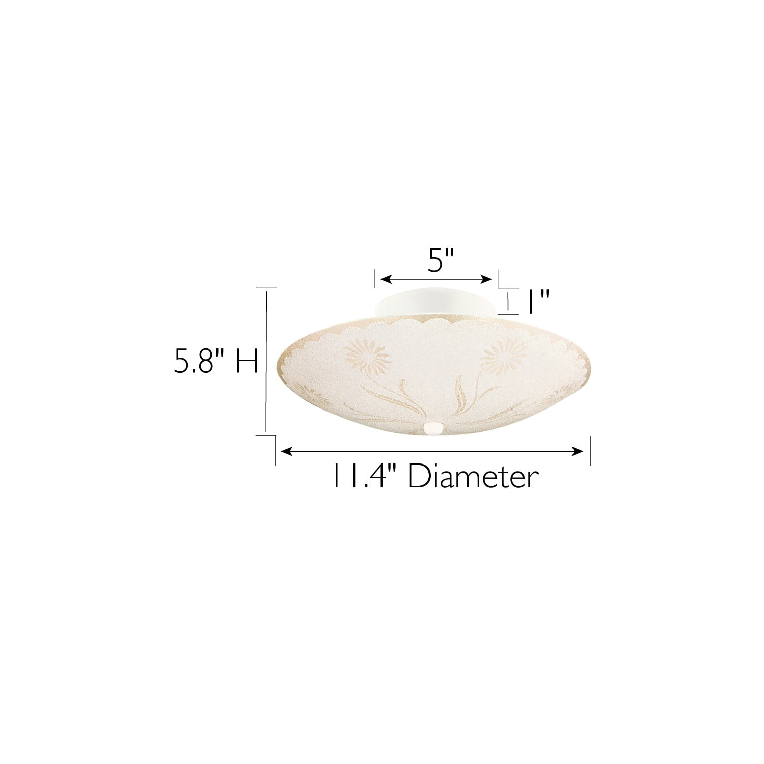 Design House WM950161 Traditional 2-Light Indoor Semi-Flush Ceiling Mount Dimmable Frosted White Glass for Bedroom Hallway Kitchen Dining Room, White