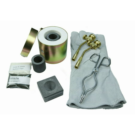 Mini Propane Gas Furnace Kit-Conical Mold, Kiln, Tips, Gloves, Crucibles,