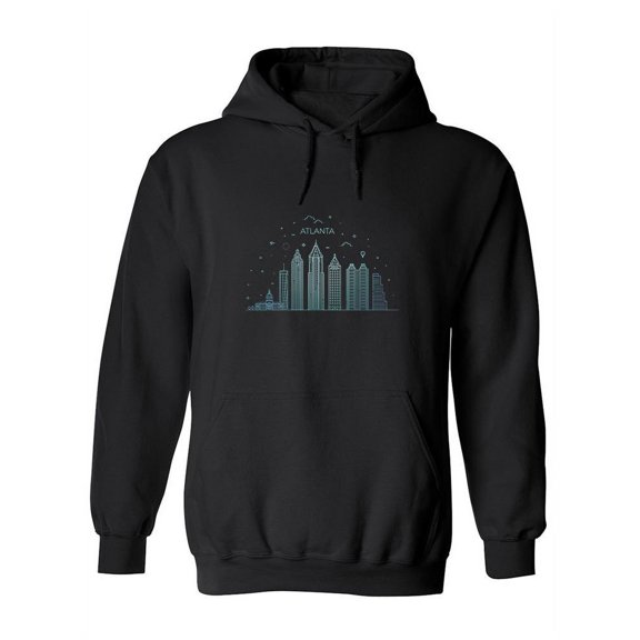 Atlanta Cityscape Night Sketch Hoodie Women -Image by Shutterstock, Female Medium