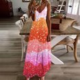 thumbnail image 2 of V Cuello Vestidos de Verano para las Mujeres 2025 Impresión sin Mangas Cuello Redondo Vestido Casual, Imitación Algodón Tirar Marco, 2 of 8