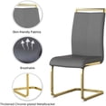 thumbnail image 5 of SUDICA Set of 4 Gray Faux Leather Dining Chairs, High Back Design with Gold Metal Legs for Dining Room, 5 of 11