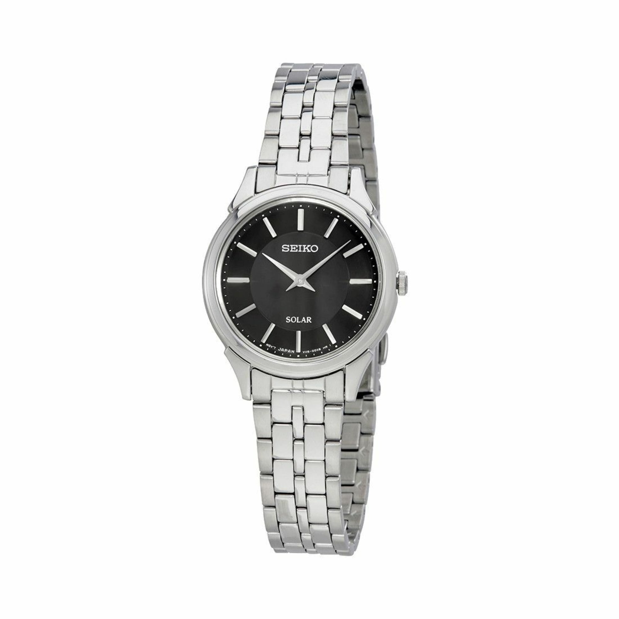 Seiko Women's SUP343 Solar Black Dial Steel Bracelet Power Reserve Watch -  Walmart.com