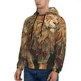 thumbnail image 2 of KLL Majestic Cosmic Lion Print Mens Hoodie Long Sleeve Casual Pullover Hooded Sweatshirt Fashion Drawstring Hoodies with Pocket-XX-Large, 2 of 6