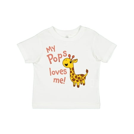 

Inktastic My Pops Loves Me- Cute Giraffe Gift Toddler Boy or Toddler Girl T-Shirt