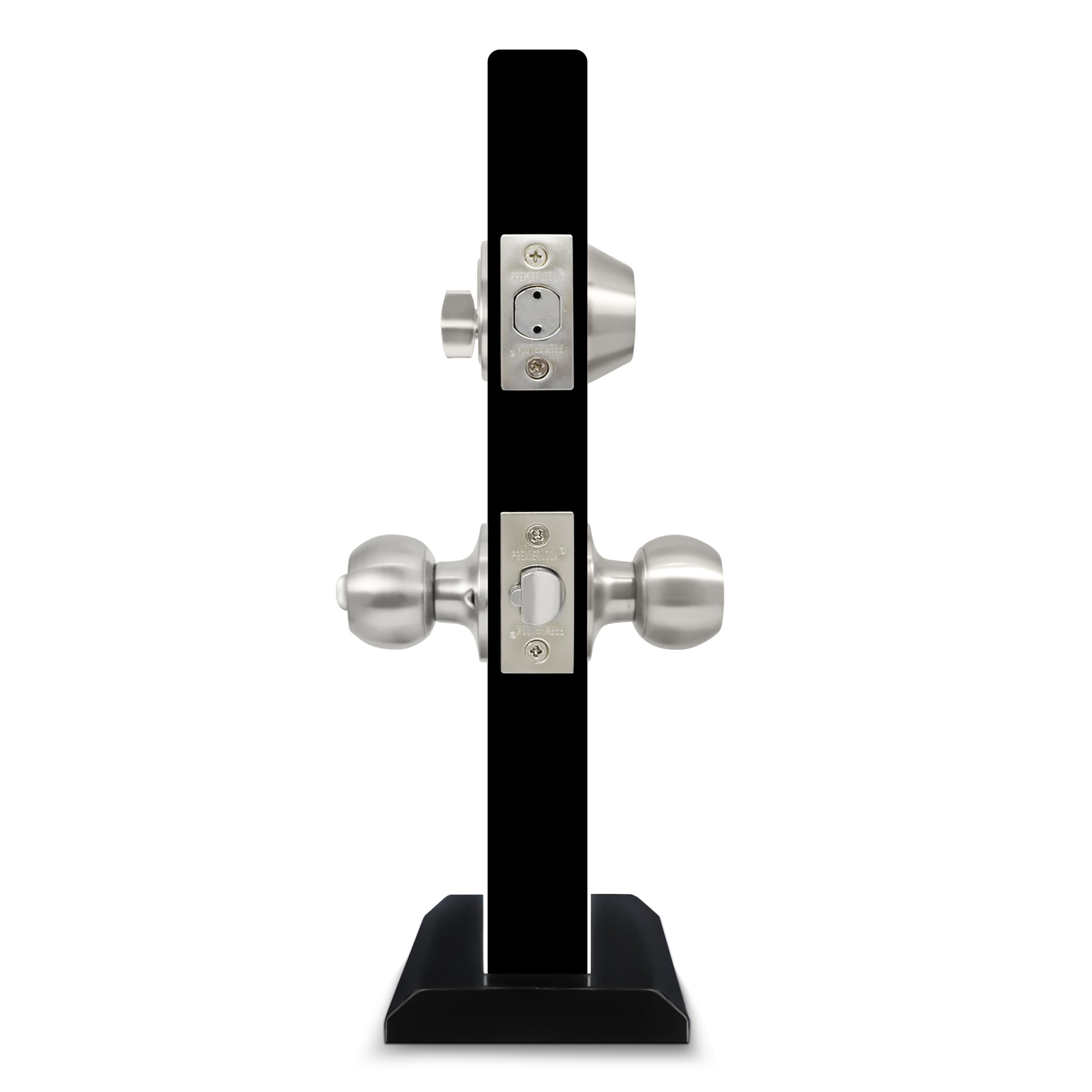 Premier Lock® Stainless Steel Entry Lock Set Door Knob & Deadbolt Keyed Alike KW1 Keyway. 6 Total Keys, Keyed Alike