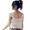 thumbnail image 4 of Camiseta sin Mangas de Ganchillo,Camisola de Punto de Ganchillo para Mujer Camisola de Punto de Ganchillo para Mujer Chaleco de Punto Bordado Top confiable y Duradero, 4 of 8