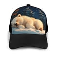thumbnail image 3 of Naloa Starry Sky Sleep White Bear Adult adjustable Print Baseball Hat, Patchwork curved brim baseball capfor Men and Women, One Size, 3 of 5