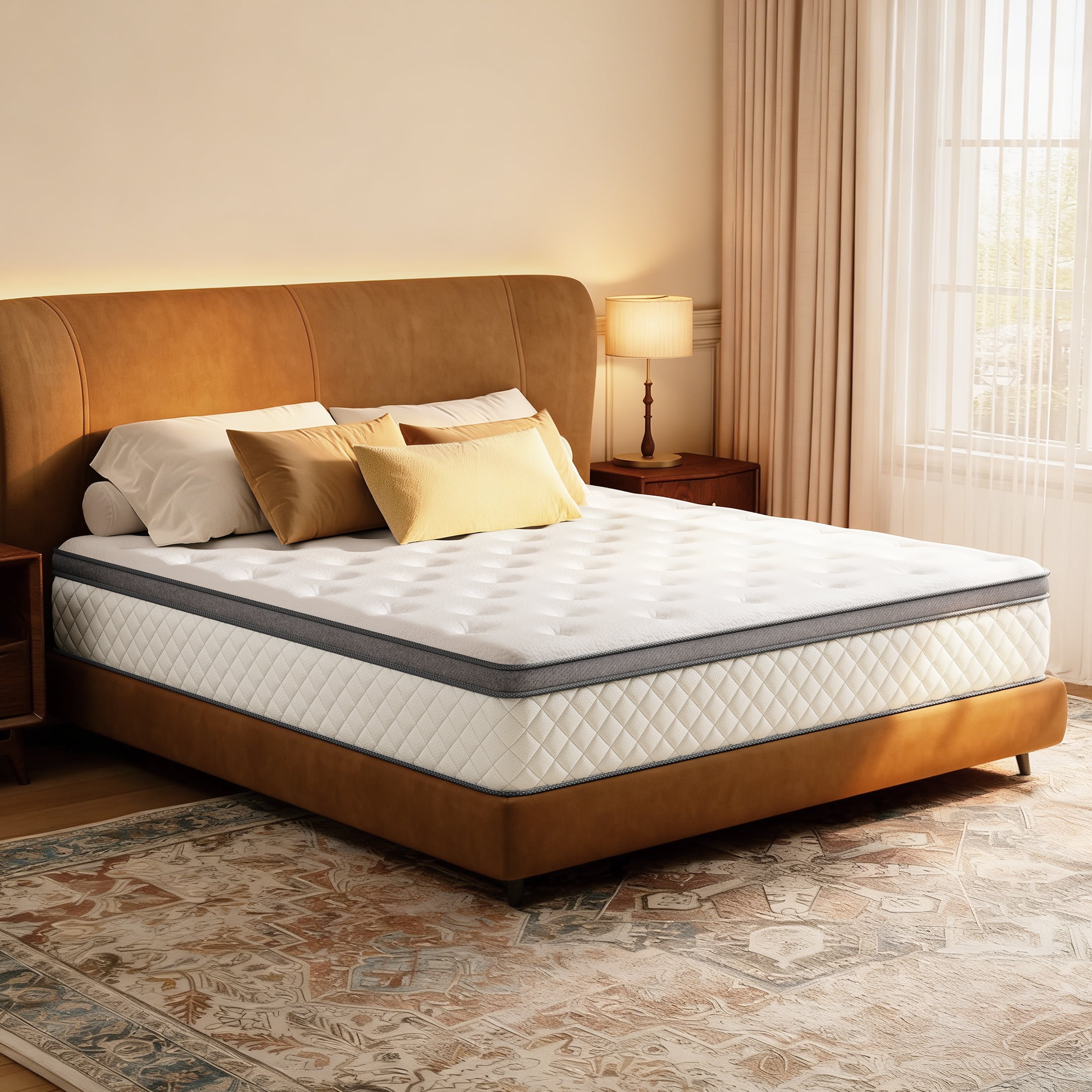 Babo Care Full Mattress, 12-Inch Memory Foam, Hybrid Mattress with Independent Pocket Springs, Isolated Motion, Pressure Relief, Mattress in a Box