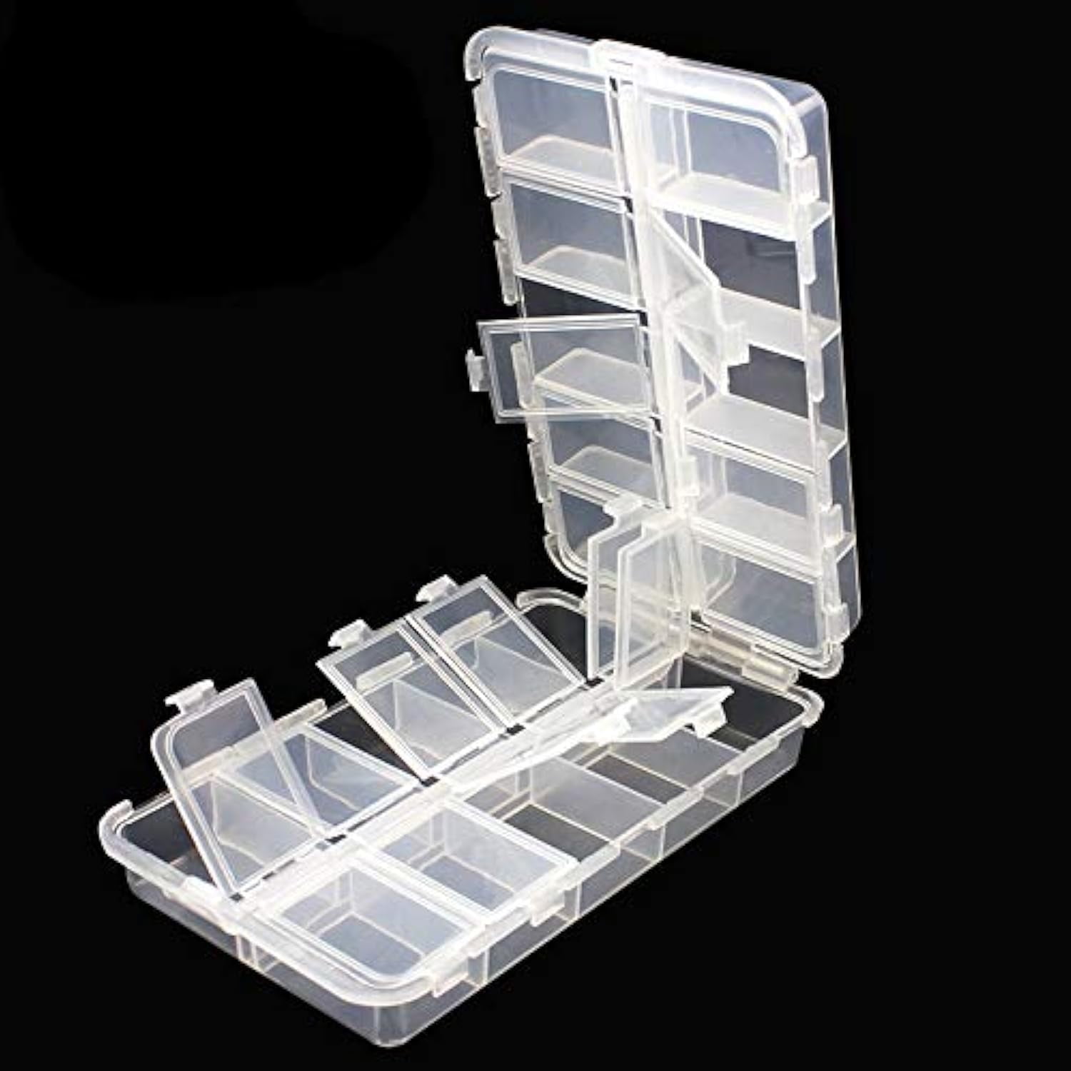 20 Compartment Plastic Tackle Box with Clear View Storage Organizer