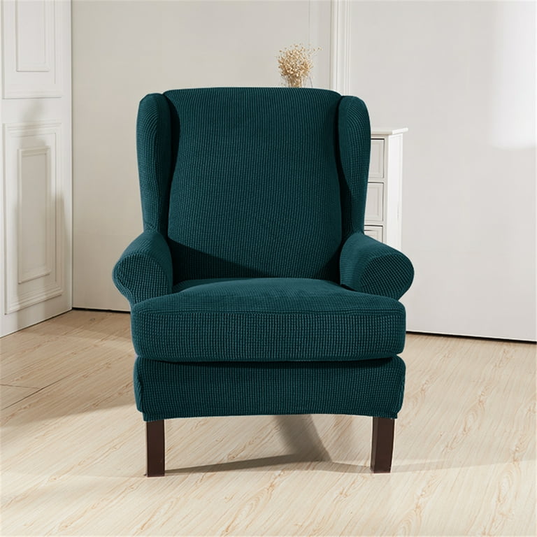 2Pcs Set Waterproof Wingback Sloping Arm King Back Cover Elastic Fibre Armchair Wing Chair Recliner Settee Sofa Slipcover Protector Stretch Slip Covers Walmart