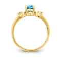 thumbnail image 2 of Primal Gold 14 Karat Yellow Gold 7x5mm Oval Blue Topaz and AAA Diamond Ring, 2 of 7