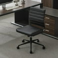 thumbnail image 4 of Okeysen Office Desk Chair No Arms, Mid Back Ergonomic Swivel Black Armless Conference Room Chairs, Adjustable Height PU Leather Home Desk Chair, Modern Small Rolling Computer Task Chair, 4 of 17