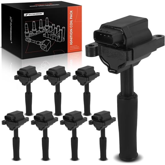 A-Premium Ignition Coil Pack Compatible with Jaguar Vanden Plas 2000-2003 XJ8 1999-2003 XJR XK8 1999-2002 XKR 2000-2002 V8 4.0L (4-pins) for UF-415 8-PC Set