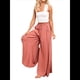 thumbnail image 2 of Pantalones Casuales de Cintura Alta para Mujer, de Color Liso, Largos y Anchos, con Bolsillos, para y Otoño. Naranja Rojo L, 2 of 10