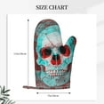 thumbnail image 4 of XMXT 2 Pcs Silicone Oven Mitts, Vintage Cupid Skull Red Print Thickened Non-Slip BBQ Gloves, Multicolor, 4 of 9