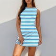thumbnail image 2 of Women's Sleeveless Tank Ruched Casual Knee Length Bodycon Sundress Basic Fitted Dress, 2 of 5