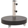 thumbnail image 1 of Base redonda para paraguas VidaXL, 30 kg, granito con ruedas, color negro, 1 of 9