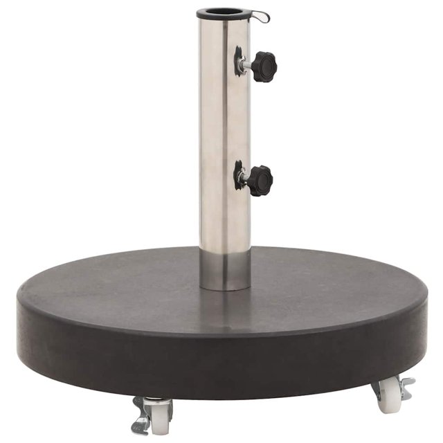 Base redonda para paraguas VidaXL, 30 kg, granito con ruedas, color negro