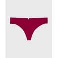 thumbnail image 4 of Ultrasoft Modal Cheeky Thong Panty with Rosette Detail in Plum Rose, 4 of 5