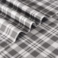 thumbnail image 5 of Sleepdown 100% Cotton Flannel Sheets Queen Size Bed Sheets Set with Deep Pockets, Brushed Flannel with Elastic Fitted Sheet Set, Soft & Cozy Sheets - 4 Piece Bedding and Pillowcase set - Grey Plaid, 5 of 7
