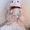 thumbnail image 4 of Chaqueta con capucha para niña Cinnamoroll Primavera Otoño Sanrioed Kuromi Pompom Purin Melody Anime Y2K Abrigo de Lolita de dibujos animados Abrigo con capucha para niña, 4 of 4