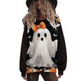 thumbnail image 2 of Yteetum Oversize Sweatshirts for Women Halloween Cute Ghost Graphic Print Crewneck Pullover Fleece Sweatshirts Tops Womens Casual Ghost Print Round Neck Loose Sport Long Sleeve Hoodless Sweatshirts, 2 of 9