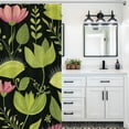 thumbnail image 5 of Dark Floral Seamless Pattern Vibrant Plants Shower Curtain , Enchanted Forest Scenic Bathroom Decor Sets, Waterproof Fabric with Hooks, 5 of 7