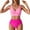 Pink 10002, variant on OWMEOT Women's Bikini Sets Two Piece Swimsuits Summer High Waisted V-Neck Twist Front Adjustable Spaghetti Straps Bathing Suit