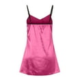 thumbnail image 6 of WREESH Womens Lingerie Satin Dress Silk Pajamas Fashion Sling Soild Lingerie Lace Bow Satin Nightdress Hot Pink, 6 of 8