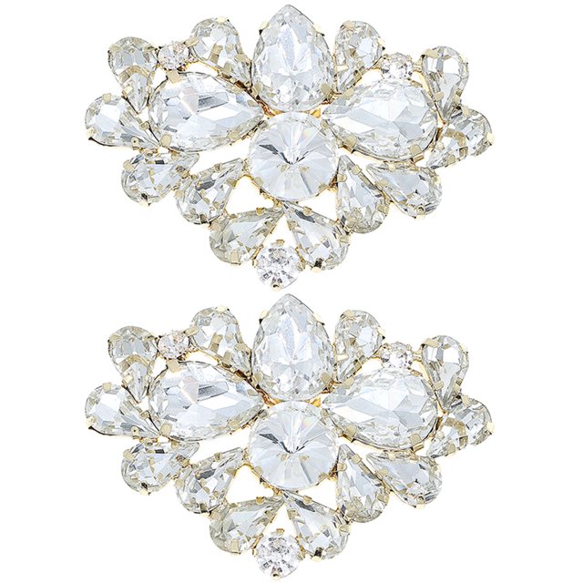 KAKOWELY piezas de adornos para zapatos de boda, joya de cristal, hebillas, adornos para zapatos