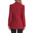 thumbnail image 3 of INSPIRE CHIC Work Office Blazers for Women's Shawl Collar Double Breasted Suit Blazer Jacket Red S, 3 of 5