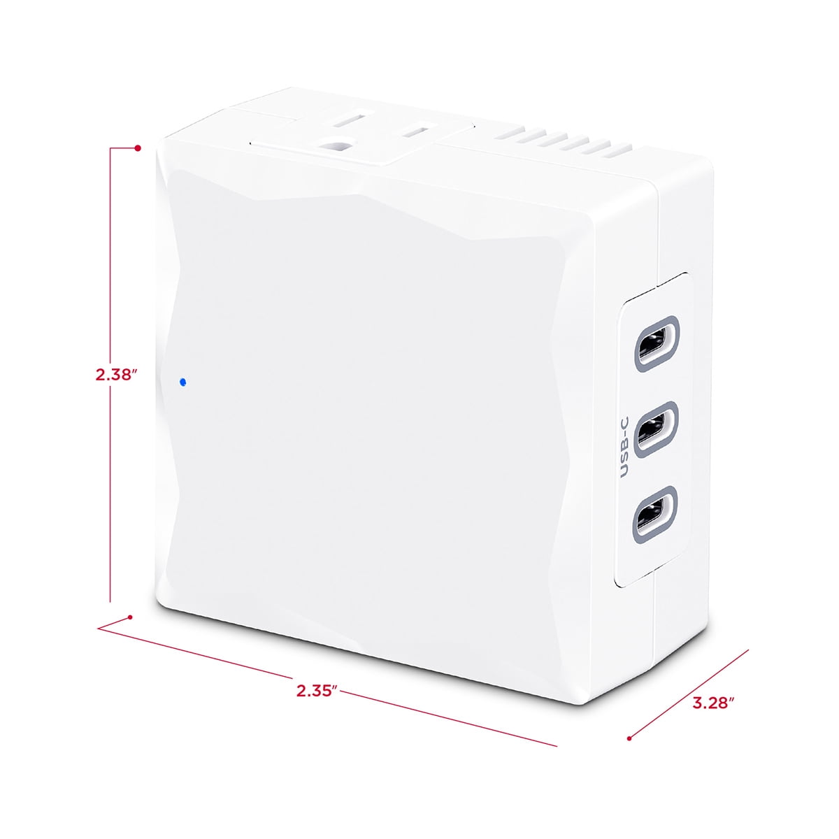 CyberPower P2WUC3 2-Outlet Home/Office Wall-Tap Surge Protector with 3x USB-C Port, White