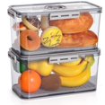 thumbnail image 1 of 2 PCS Bread Boxes for Refrigerator Kitchen Countertop, Vegetable Fruit Cases Large Airtight Storage Containers, Bread Keeper Storage with Lid, Bread Food Holder Bins, 1 of 6