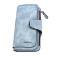 thumbnail image 1 of Mini cartera con cremallera de cuero a la moda, monedero, botón, embrague, tarjetero para teléfono Azul Colcomx Cartera con cremallera para mujer, 1 of 7