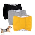 thumbnail image 2 of 3 Packs Male Dog Nappies, Reusable Doggies Diapers Washable Male Dog Wraps Belly Band For Dogs Durable Puppy, 2 of 5