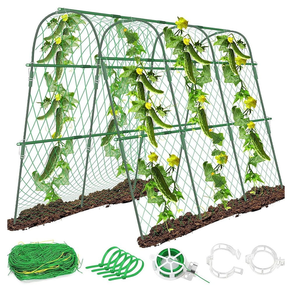 RichLink U-Shaped Cucumber Trellis Garden for Climbing Plants - Complete Support Kit
