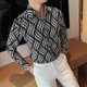 thumbnail image 3 of Camisa y blusa a rayas para hombre, ropa de hip hop con estampado floral de manga larga, top masculino con bolsillo, cuello vintage, algodón, genial, 3 of 5