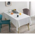 thumbnail image 3 of Fennco Styles Casual Pinstripe Cotton Tablecloth 71" W x 55" L - White Woven Striped Rectangle Table Cover for Everyday Use, Home, Dining Room Décor, Banquets, Family Gathering and Special Occasions, 3 of 5