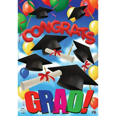 Briarwood Lane Congrats Graduation Garden Flag  12.5  x 18 Celebrate your graduate this year with this celebratory garden flag! Key Product Features 100% All-Weather polyester for exceptional fade resistance. Single sided text; vibrant double sided image. Sewn in sleeve fits all standard garden flag stands (stand not included). This Briarwood Lane Garden Flag is sure to add color with its outstanding Briarwood Lane craftsmanship and its Briarwood Lane original design!