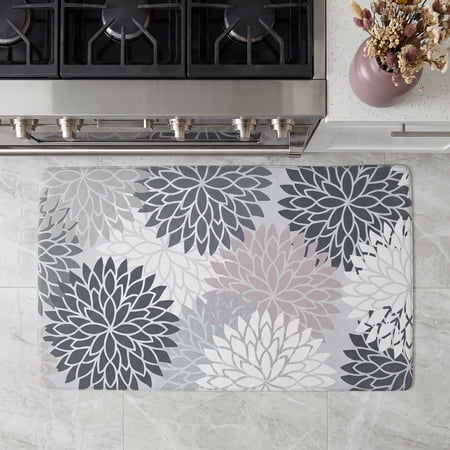 REGALWOVEN Anti-Fatigue Kitchen Mats for Floor Cushioned Ergonomic Kitchen Rug Waterproof Non-Slip PVC Standing Mat Grey 30 x 17