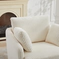 thumbnail image 6 of Leumius 360° Swivel Accent Chair with 2 Throw Pillows,40.55''W Corduroy Accent Chair Armchair,Comfy Upholstered Single Sofa Chair for Bedroom Living Room,Ivory, 6 of 7