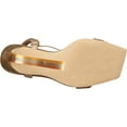 thumbnail image 4 of Sam Edelman Ophelia Goldmine Leather Buckle Ankle Strap Stiletto Heel Sandals (Goldmine, 6.5), 4 of 6