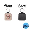 thumbnail image 4 of Weimador Floral Motif Cute Dog Faux Leather Square Keychain, 4 of 7