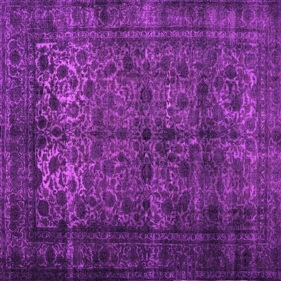 Ahgly Company Indoor Square Abstract Pink Contemporary Area Rugs, 3' Square